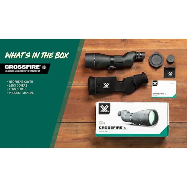 Vortex Crossfire® HD 20-60x80 Spotting Scope Straight