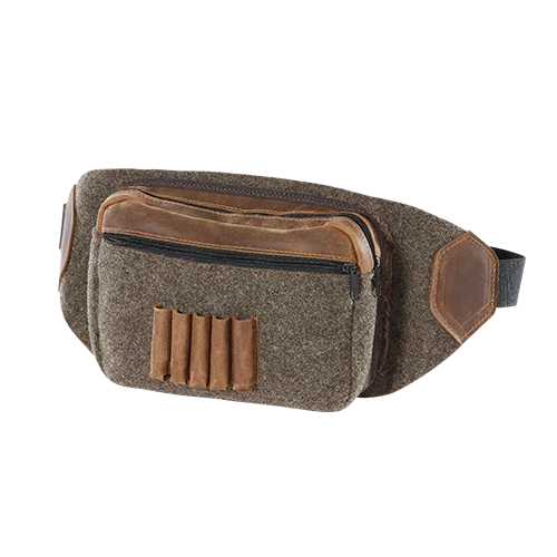 Bauchtasche aus Wollfilz mit Leder