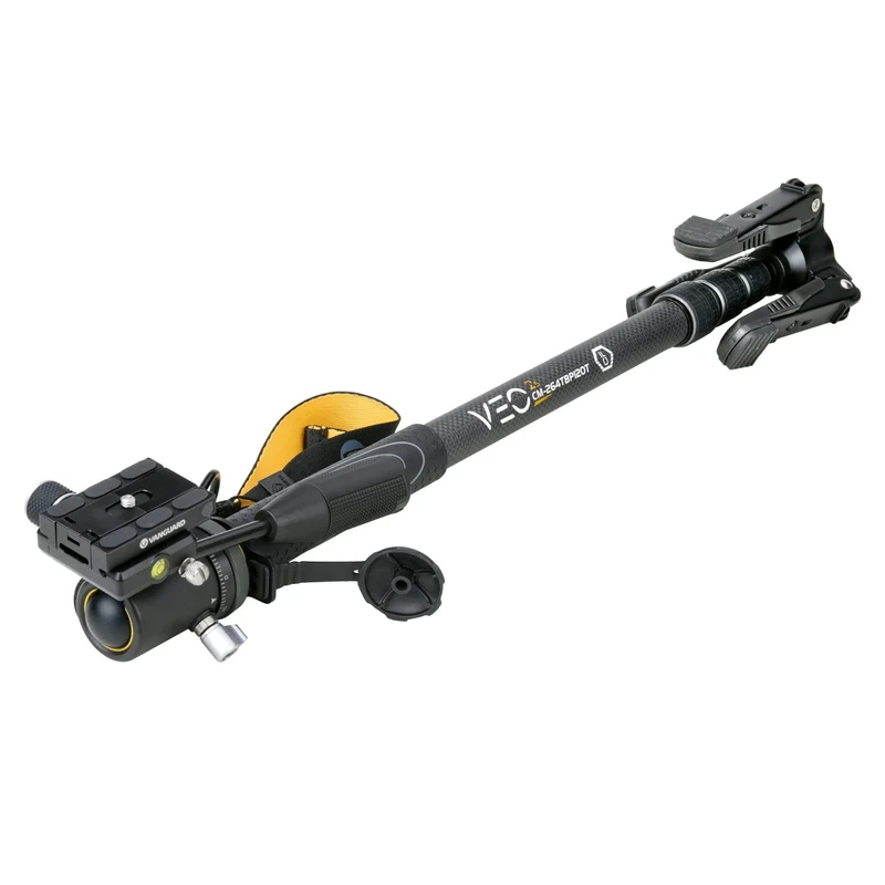 Vanguard Veo 2S CM-264TBP120T - Monopie de carbono con pie retráctil, rótula de bola