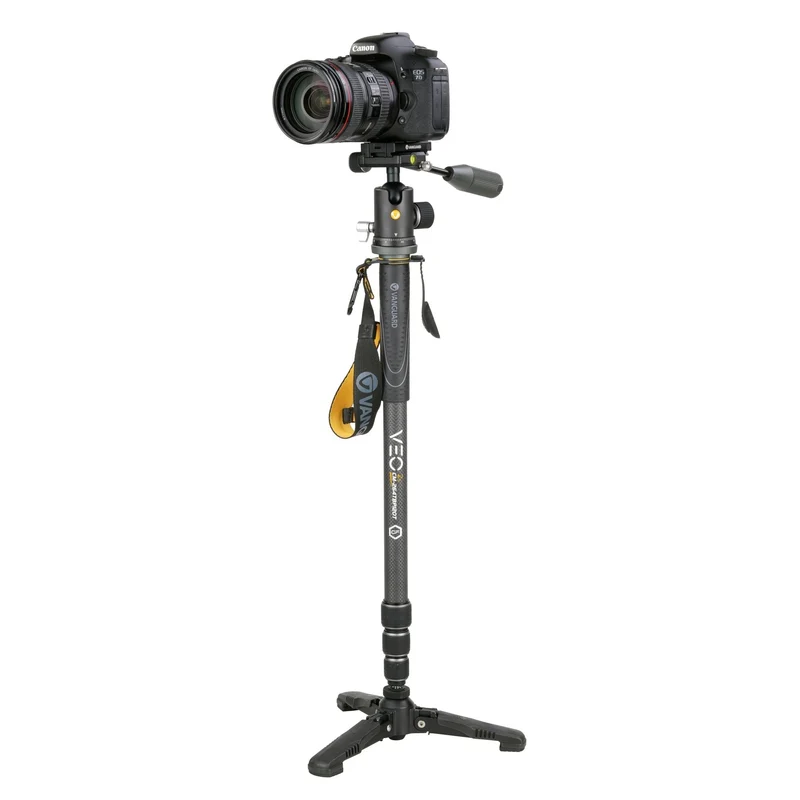Vanguard Veo 2S CM-264TBP120T - Monopie de carbono con pie retráctil, rótula de bola