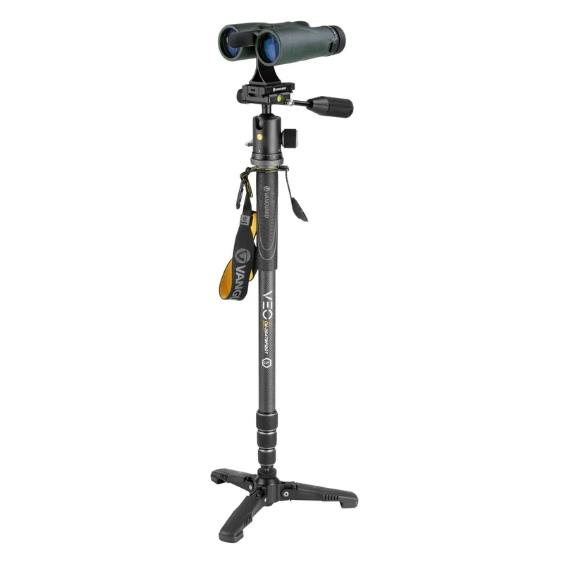 Vanguard Veo 2S CM-264TBP120T - Monopie de carbono con pie retráctil, rótula de bola