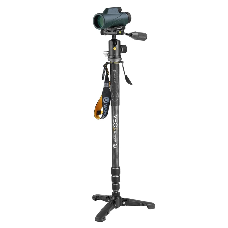 Vanguard Veo 2S CM-264TBP120T - Monopie de carbono con pie retráctil, rótula de bola