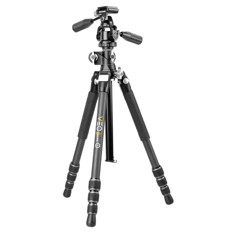 Vanguard Veo 3T+ 264CPS - Trípode de fibra de carbono, rótula de 3 vías y columna descentrable