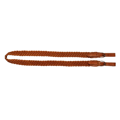 Gewehrriemen aus kräftigem Leder, 8-fach geflochten braun 30 mm breit, Gewehrrie.hell 8f.gefl. 3cm