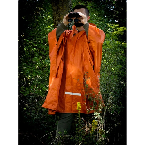 Jagdponcho, mit Kapuze, Orange Reflektor