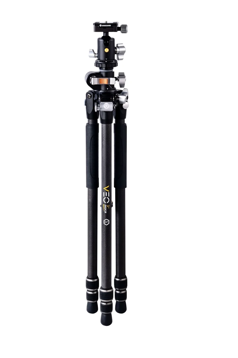 Vanguard Veo 3+ 263CB - Trípode de fibra de carbono, rótula de bola y columna central multiángulo