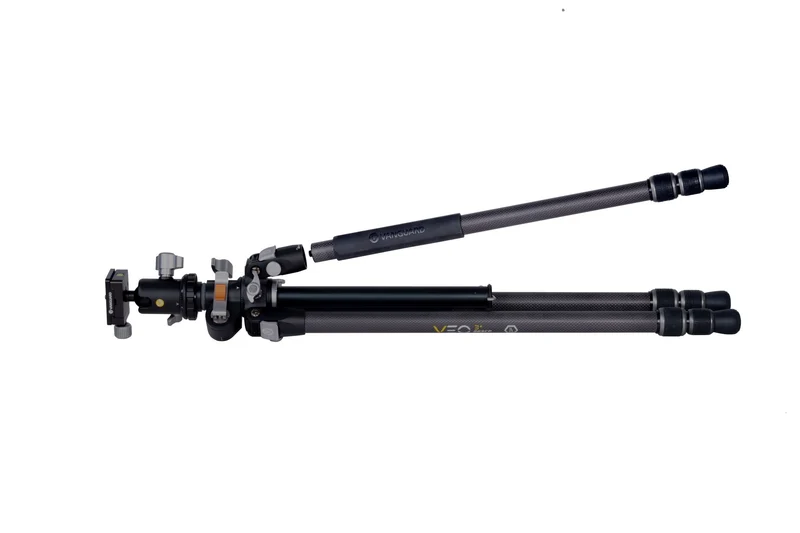 Vanguard Veo 3+ 263CB - Trípode de fibra de carbono, rótula de bola y columna central multiángulo