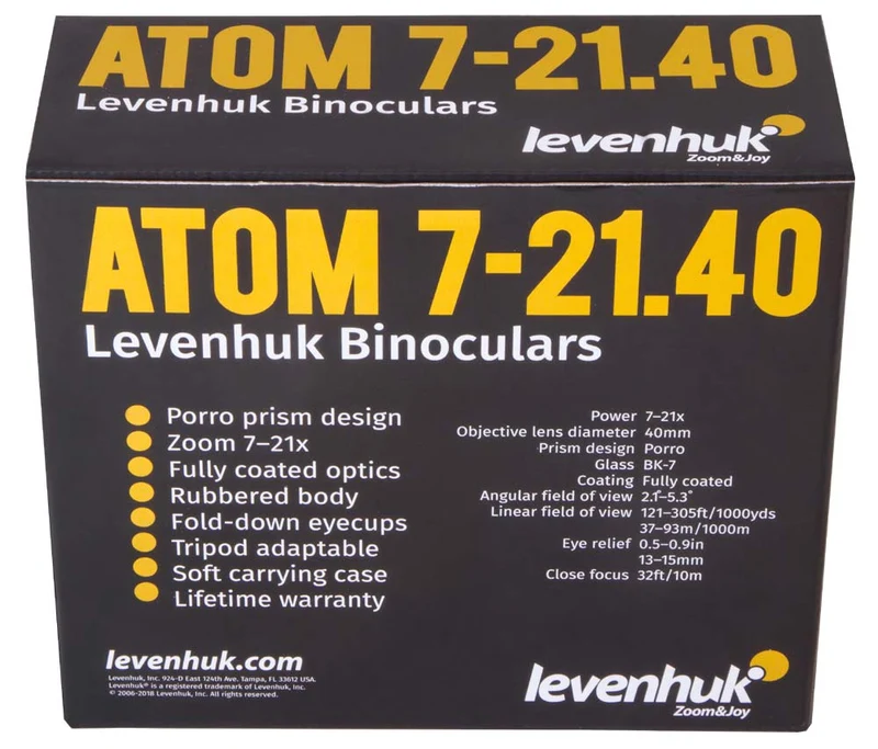 Prismáticos Levenhuk Atom 7–21x40