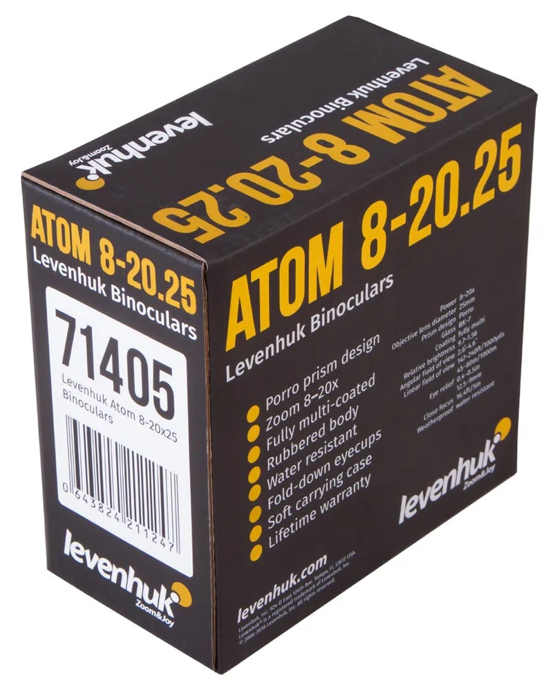 Prismáticos Levenhuk Atom 8–20x25