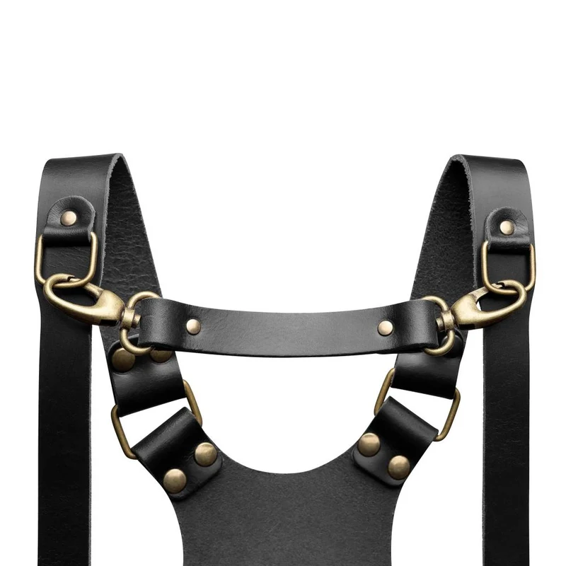 The Hantler Sangle de poitrine Noir / Laiton, large 33cm