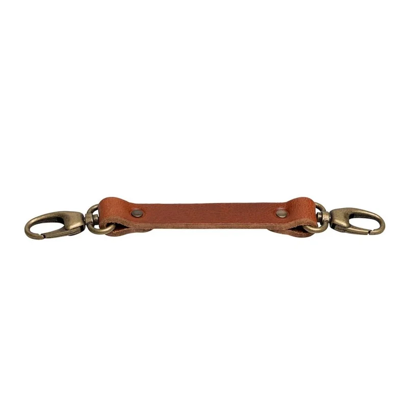 The Hantler Sangle de poitrine Cognac / Vieil argent, large 33cm