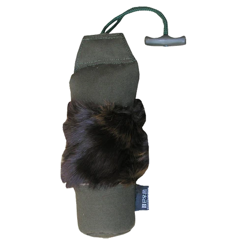 Apportierbock mit Kaninchenfell, Dummy für das Hundetraining, 1300g