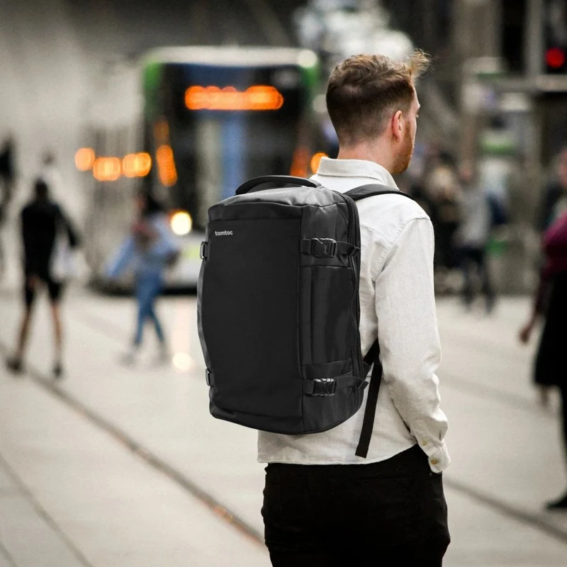 Tomtoc Navigator-T66 Sac à dos de voyage pour ordinateur portable, noir