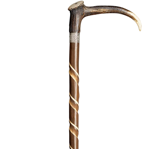 Herrenspazierstock, mit Hirschhorngriff, Kastanie, mit HH