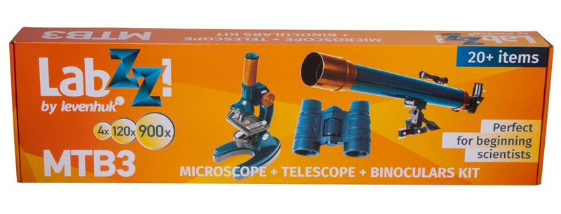 Conjunto de microscopio, telescopio y prismáticos Levenhuk LabZZ MTB3