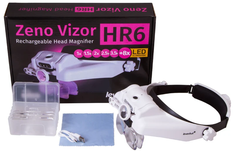 Lupa frontal recargable Levenhuk Zeno Vizor HR6