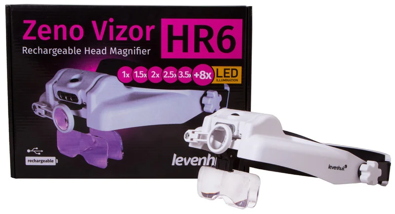 Lupa frontal recargable Levenhuk Zeno Vizor HR6
