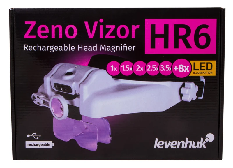 Lupa frontal recargable Levenhuk Zeno Vizor HR6