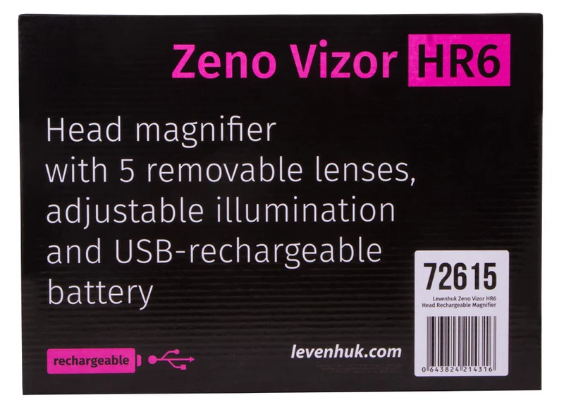 Lupa frontal recargable Levenhuk Zeno Vizor HR6