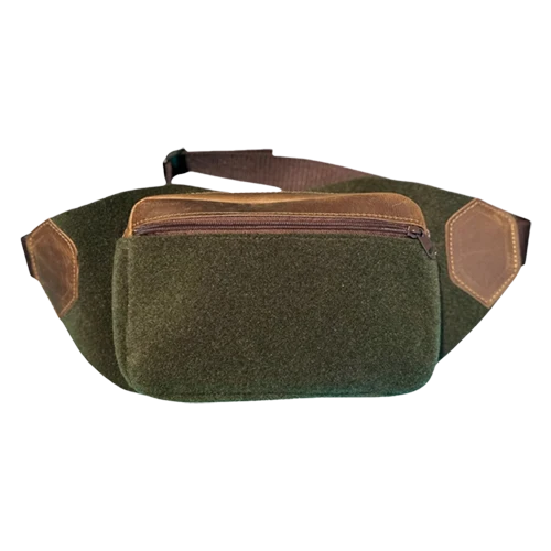 Bauchtasche aus Lodenfilz mit Leder