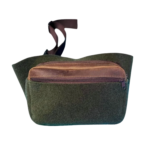 Bauchtasche aus Lodenfilz mit Leder