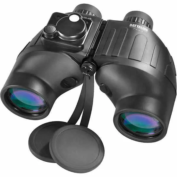 Barska Battalion 7x50 WP Binoculars w/internal Rangefinder & Compass - Rubber Body