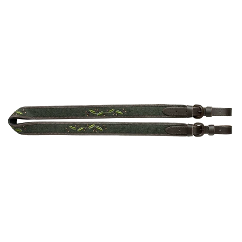 Gewehrriemen aus kräftigem Leder, Gewehrrie.Loden/Stick.Eichenl.