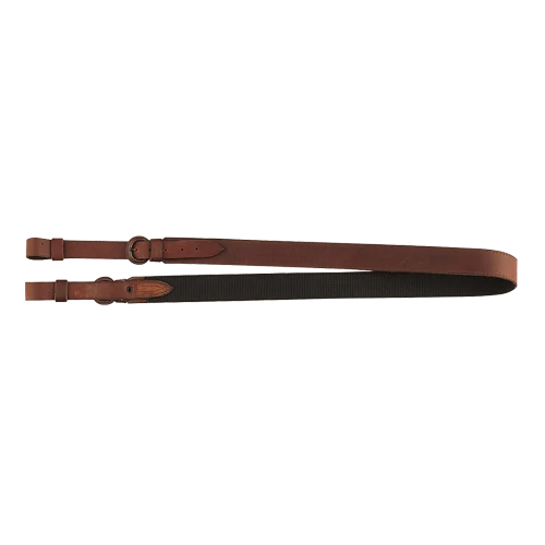 Gewehrriemen aus kräftigem Leder, Gewehrrie.Braun Glatt/Gummi