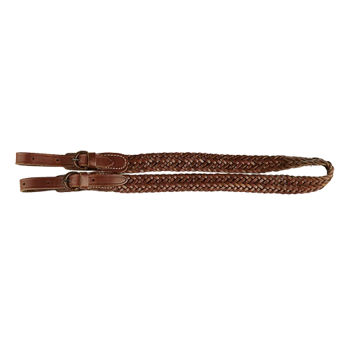 Gewehrriemen aus kräftigem Leder, 10-fach geflochten braun 40 mm breit, Gewehrrie.10 für gefl. 4cm