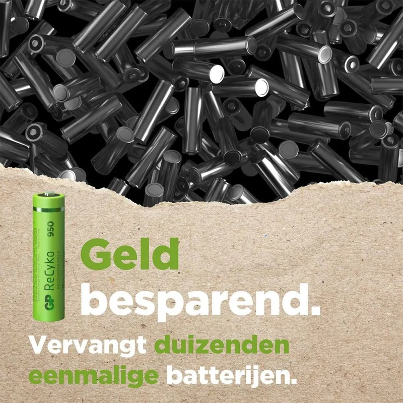 GP NiMH ReCyko AAA 950mAh 1,2V Rechargeable, 4 Pièces