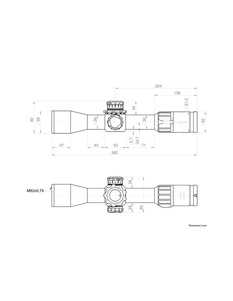 Visor KAHLES K328i DLR - 3.5-28x50 CCW SKMR4+ w-Left