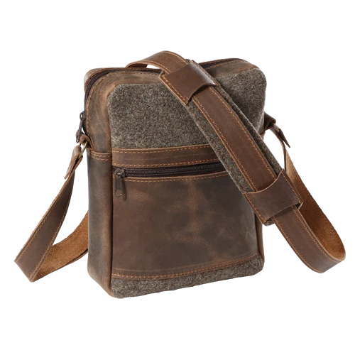 City-Tasche aus Wollfilz mit Leder