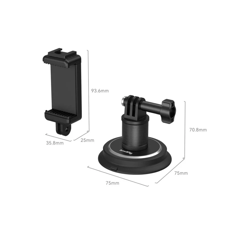 SmallRig 4347 Support de Montage à Ventouse pour Caméras d'action