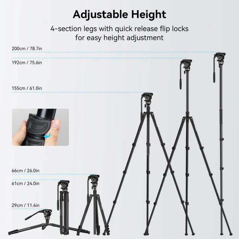 SmallRig 4475 Kit trépied vidéo CT210