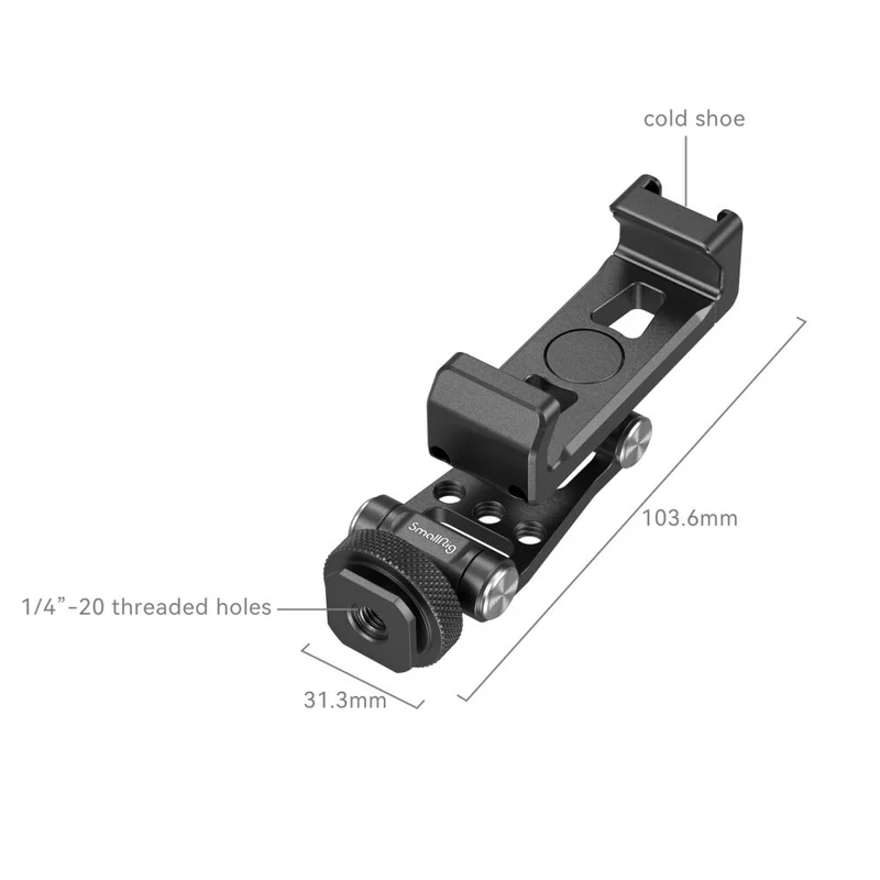 SmallRig 4382 Porte-téléphone en métal avec fixation à sabot froid
