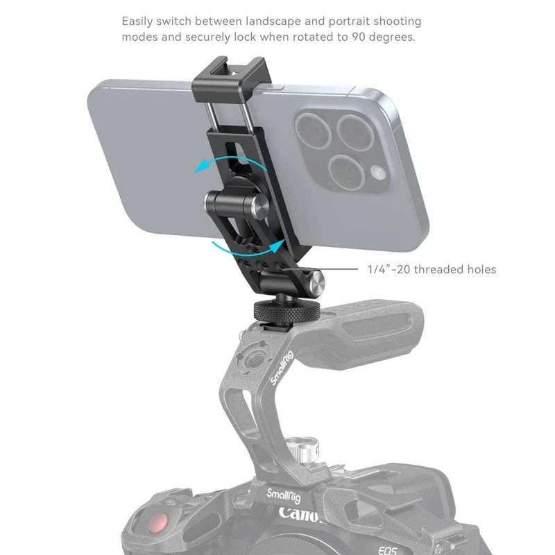 SmallRig 4382 Porte-téléphone en métal avec fixation à sabot froid