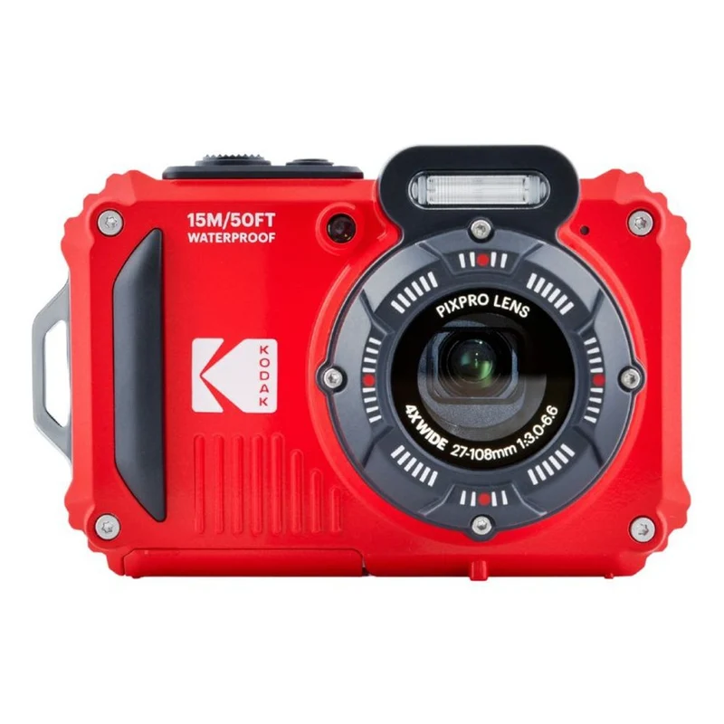 Kodak Étanche PixPro WPZ-2 Rouge Zoom 4x, WiFi + Batterie Supplémentaire + Carte Mémoire 16 Go