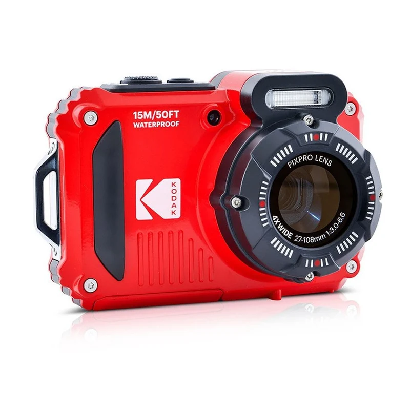 Kodak Étanche PixPro WPZ-2 Rouge Zoom 4x, WiFi + Batterie Supplémentaire + Carte Mémoire 16 Go
