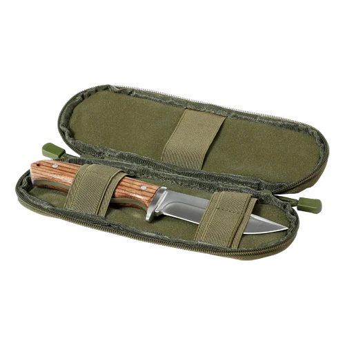 Multifunktions-Messertasche, aus Polyester grün, Messerta.24x7 Gr.L