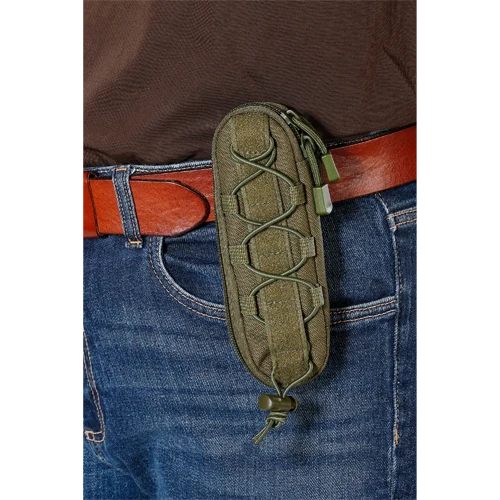 Multifunktions-Messertasche, aus Polyester grün, Messerta.24x7 Gr.L