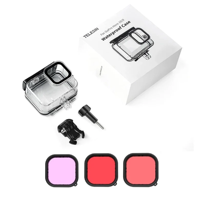 Telesin Étui étanche + ensemble de filtres de plongée pour GoPro 9/10/11/12