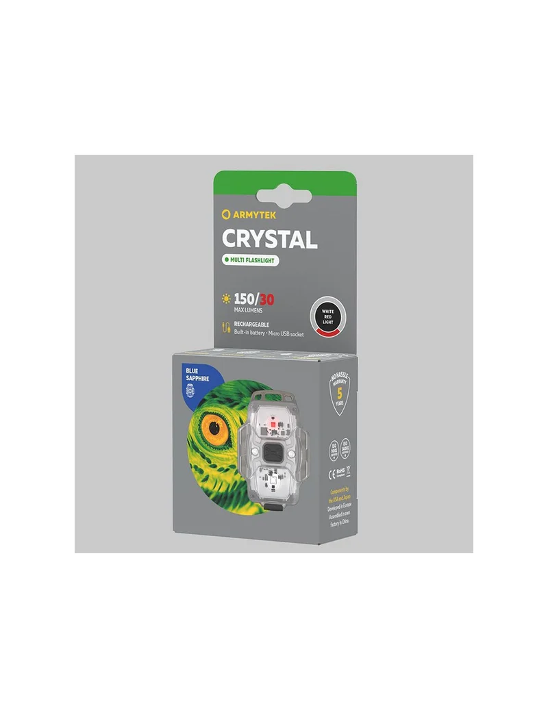 Linterna led ARMYTEK Crystal gris - luz blanca y roja