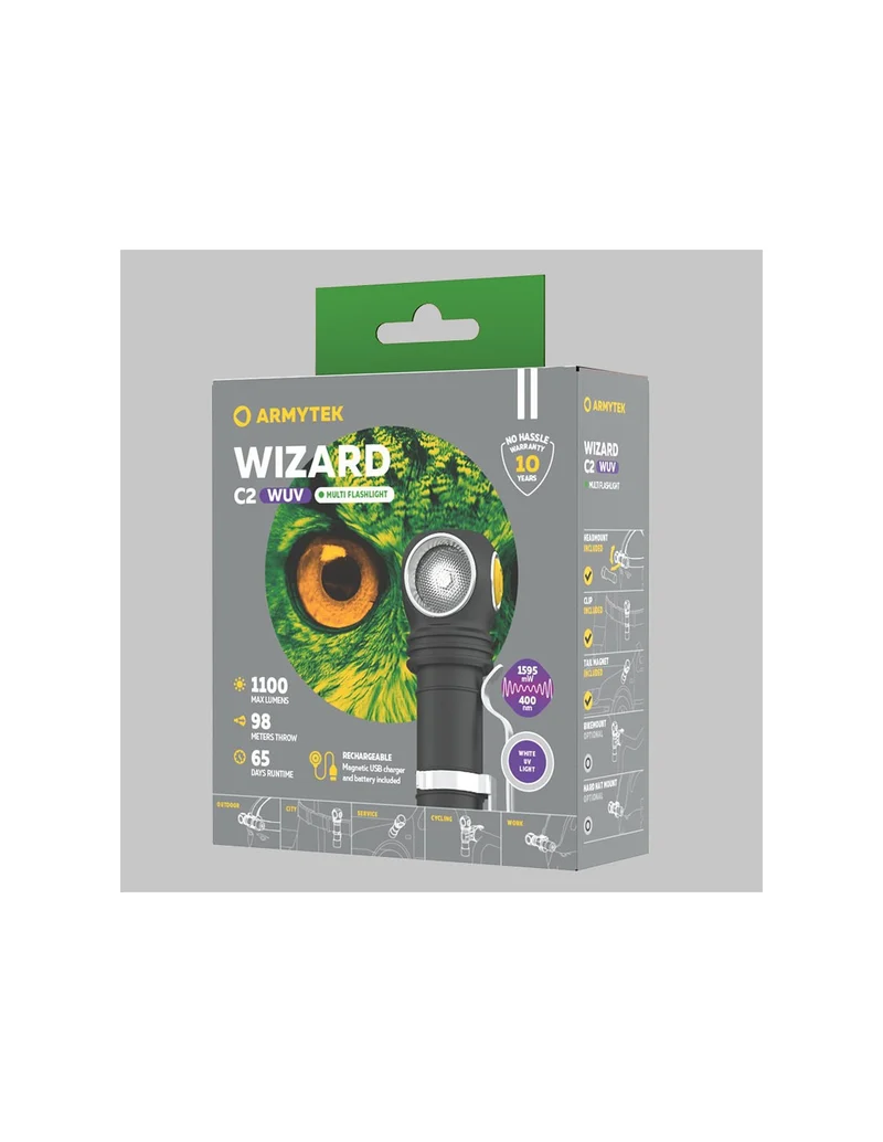 Linterna led ARMYTEK Wizard C2 WUV - luz blanca y ultravioleta