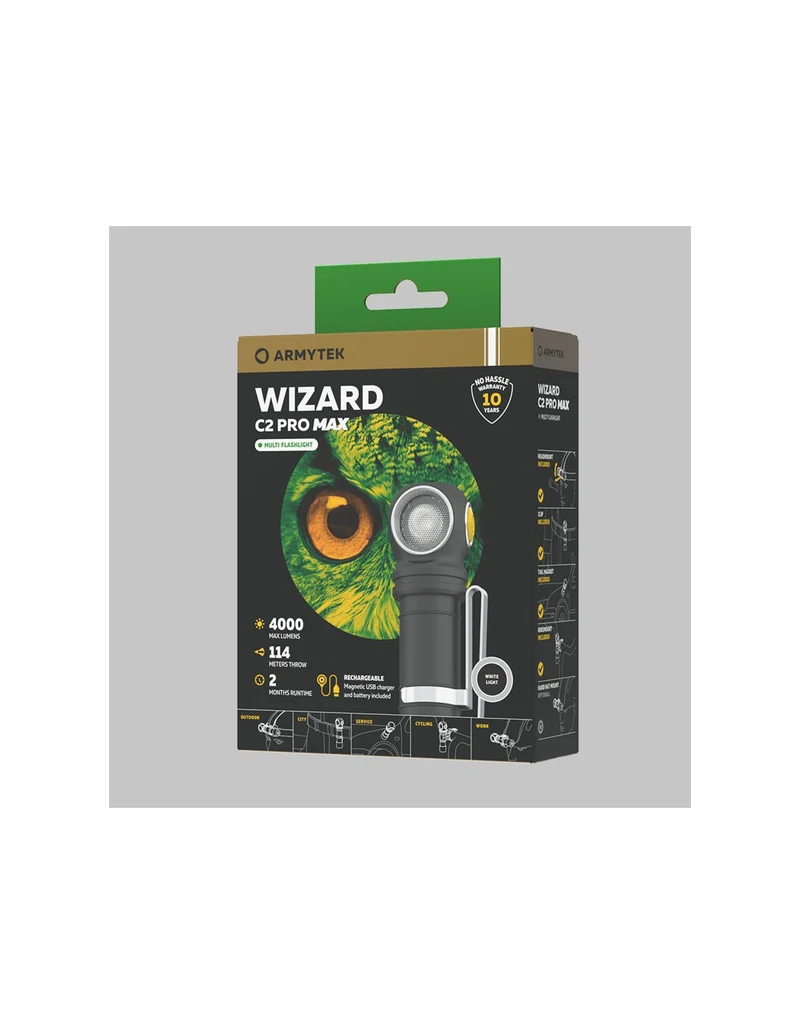 Linterna led ARMYTEK Wizard C2 Pro Max Magnet USB - luz blanca