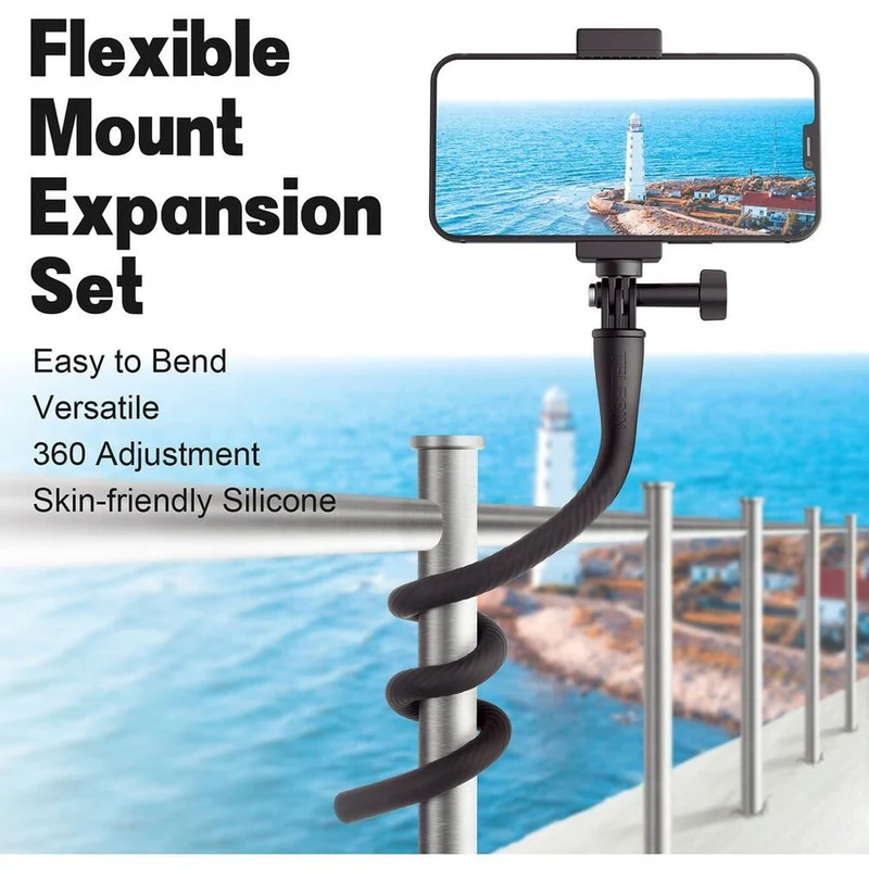 Telesin Bras flexible pour GoPro & smartphone avec support téléphone