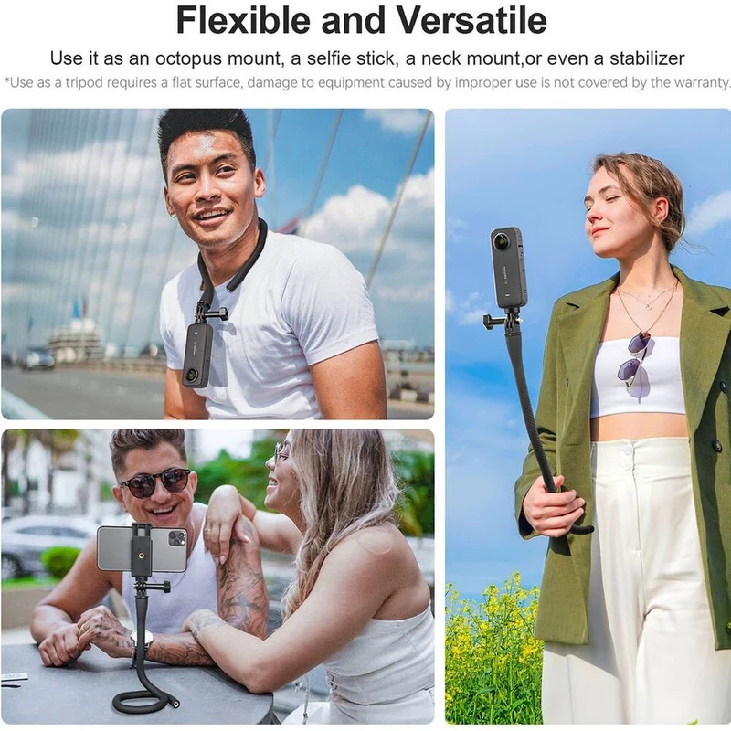 Telesin Bras flexible pour GoPro & smartphone avec support téléphone