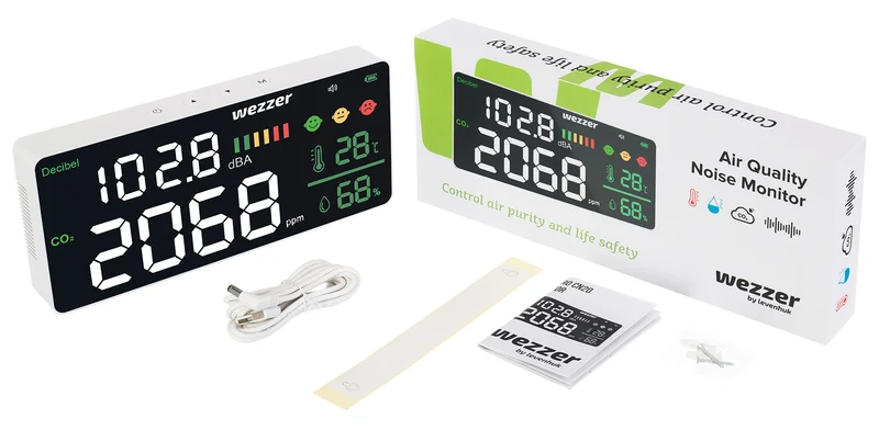 Monitor de calidad del aire y nivel de ruido Levenhuk Wezzer Air PRO CN20