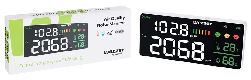 Monitor de calidad del aire y nivel de ruido Levenhuk Wezzer Air PRO CN20