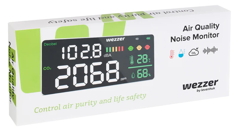 Monitor de calidad del aire y nivel de ruido Levenhuk Wezzer Air PRO CN20