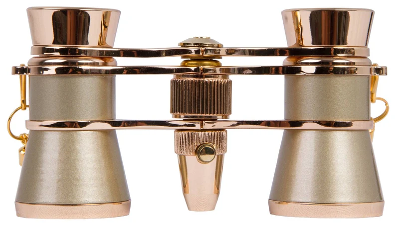 Prismáticos para ópera Levenhuk Broadway 325F (con luz LED y cadena) Dorado